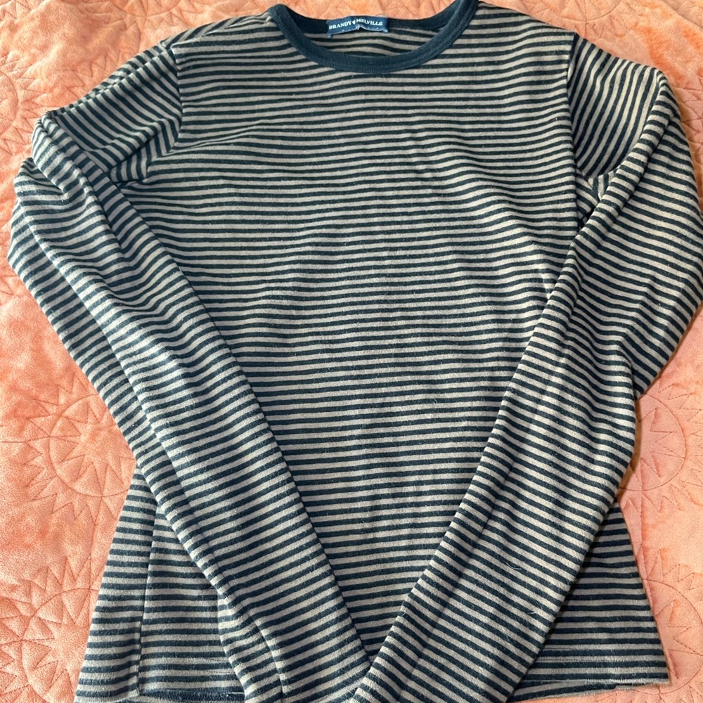 Brandy Melville black and brown long sleeve top